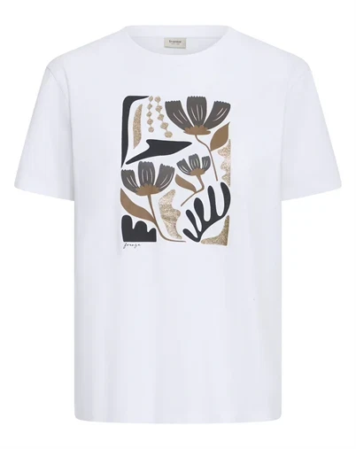 Fransa - FRElita T-shirt 1 - White Art Flower